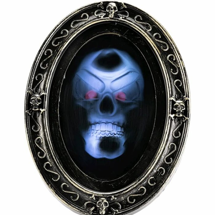 Halloween Indoor Decor * | Joyin Motion Activated Skull Mirror Halloween Decorations