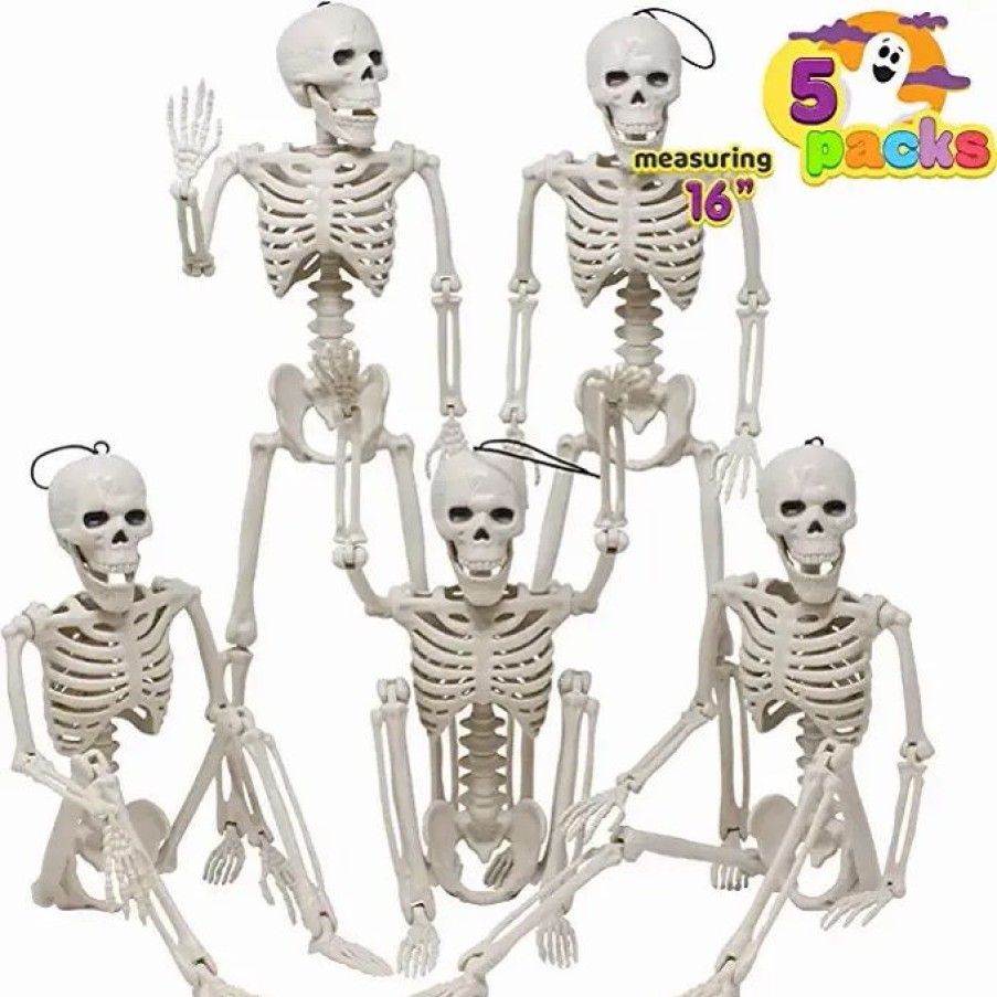 Spooky Scary Skeletons * | Joyin 5Pcs Posable Halloween Skeleton Decoration Halloween Decorations