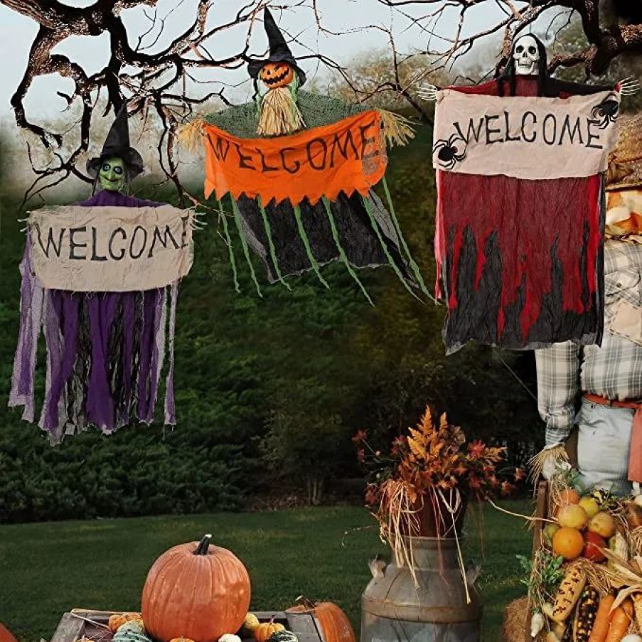 Hanging Decorations * | Joyin 3Pcs Hanging Decors With "Welcome" Banners 45In Halloween Decorations