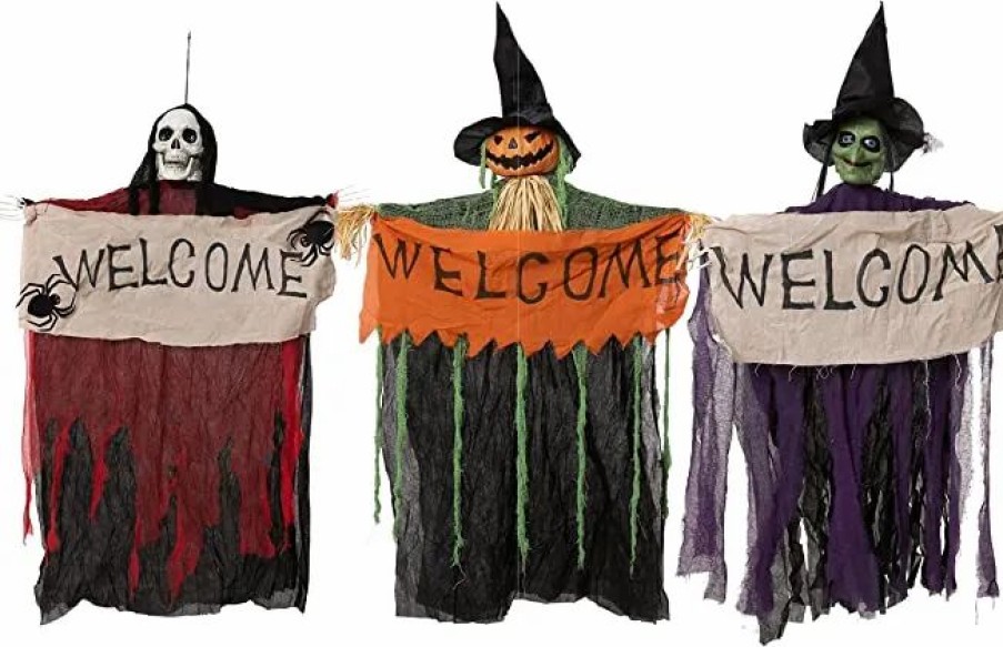 Hanging Decorations * | Joyin 3Pcs Hanging Decors With "Welcome" Banners 45In Halloween Decorations