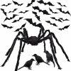 Hanging Decorations * | Joyin Halloween Decorating Set With Bat Stickers, Spider & Crows Halloween Decorations