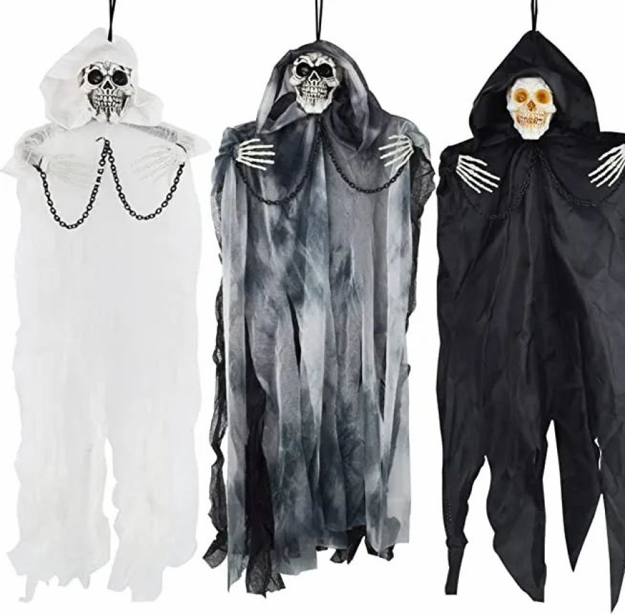 Hanging Decorations * | Joyin 3Pcs Hanging Grim Reaper With Chains 28In Halloween Decorations