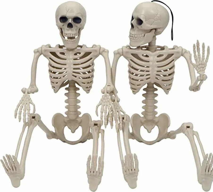 Spooky Scary Skeletons * | Joyin 2Pcs Full Body Hanging Posable Skeleton Decoration 24In Halloween Decorations