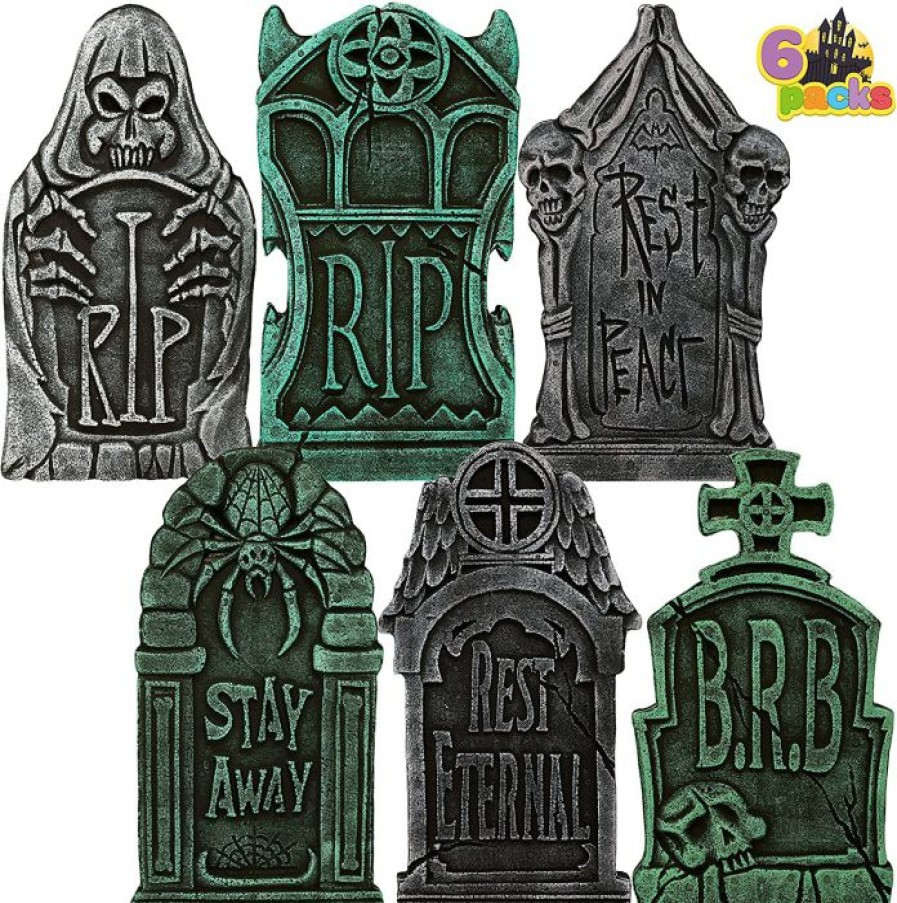 Halloween Outdoor Decor * | Joyin 6Pcs Foam Graveyard Tombstone 16.9In Halloween Decorations