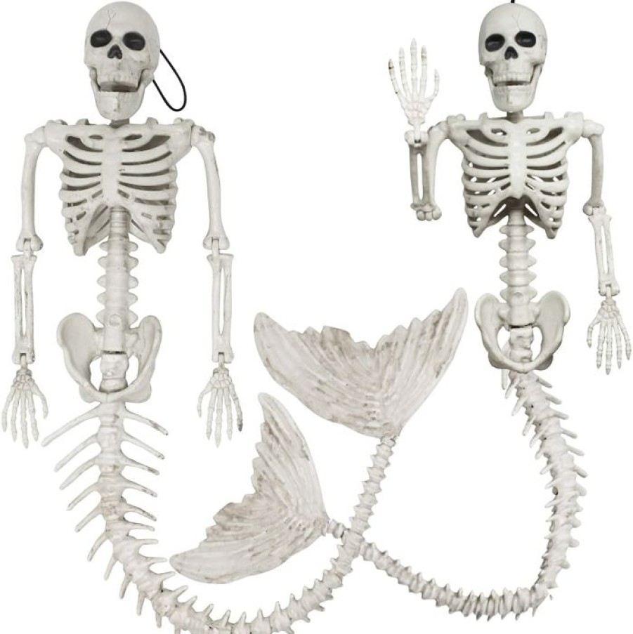 Spooky Scary Skeletons * | Joyin 2 Posable Skeleton Mermaid Decoration Halloween Decorations