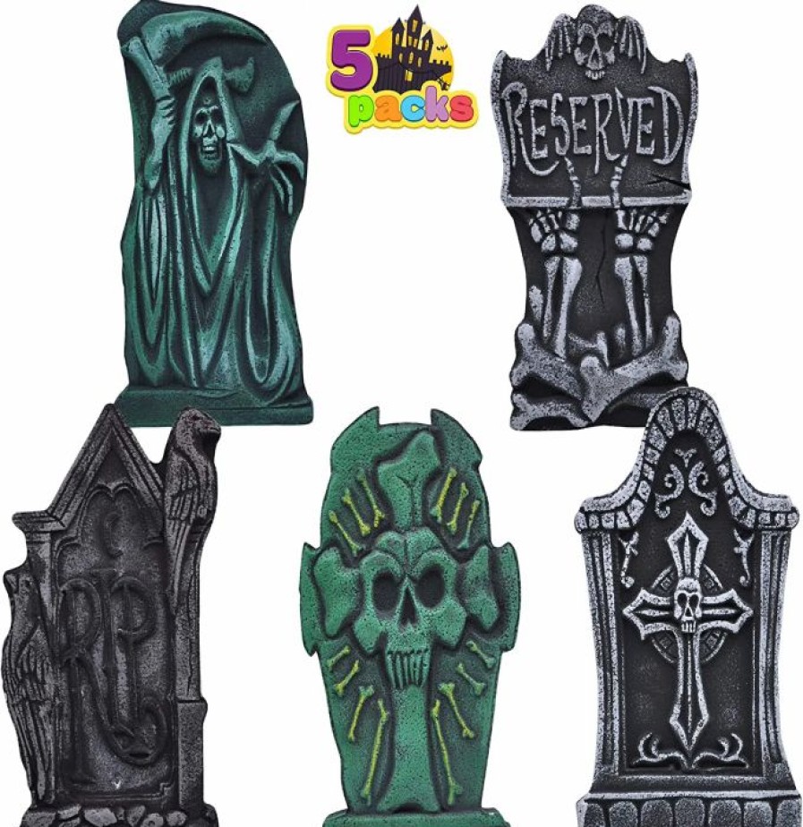 Halloween Outdoor Decor * | Joyin 5Pcs Foam Graveyard Tombstone 17In Halloween Decorations