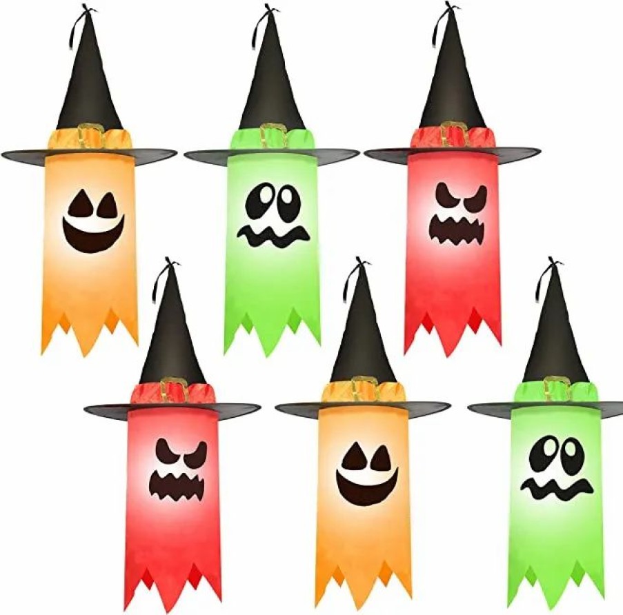 Hanging Decorations * | Joyin 6Pcs Light-Up Hanging Ghost 24In Halloween Decorations