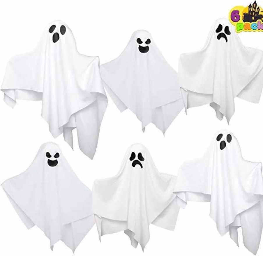 Hanging Decorations * | Joyin 6 Pcs White Ghost 19.6In Halloween Decorations