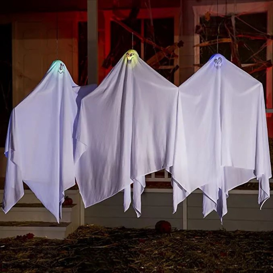 Hanging Decorations * | Joyin 3Pcs Ghost Hanging Lights 35.5In Halloween Decorations