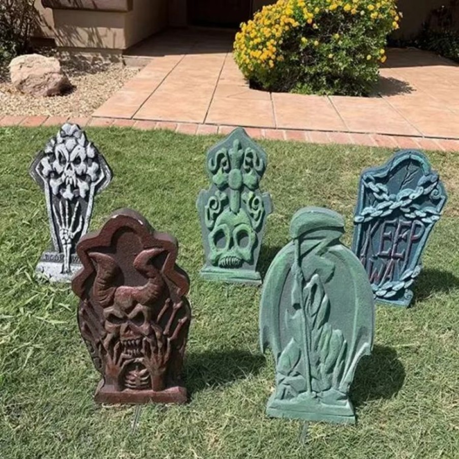 Halloween Outdoor Decor * | Joyin 5Pcs Halloween Foam Graveyard Tombstone 17In Halloween Decorations