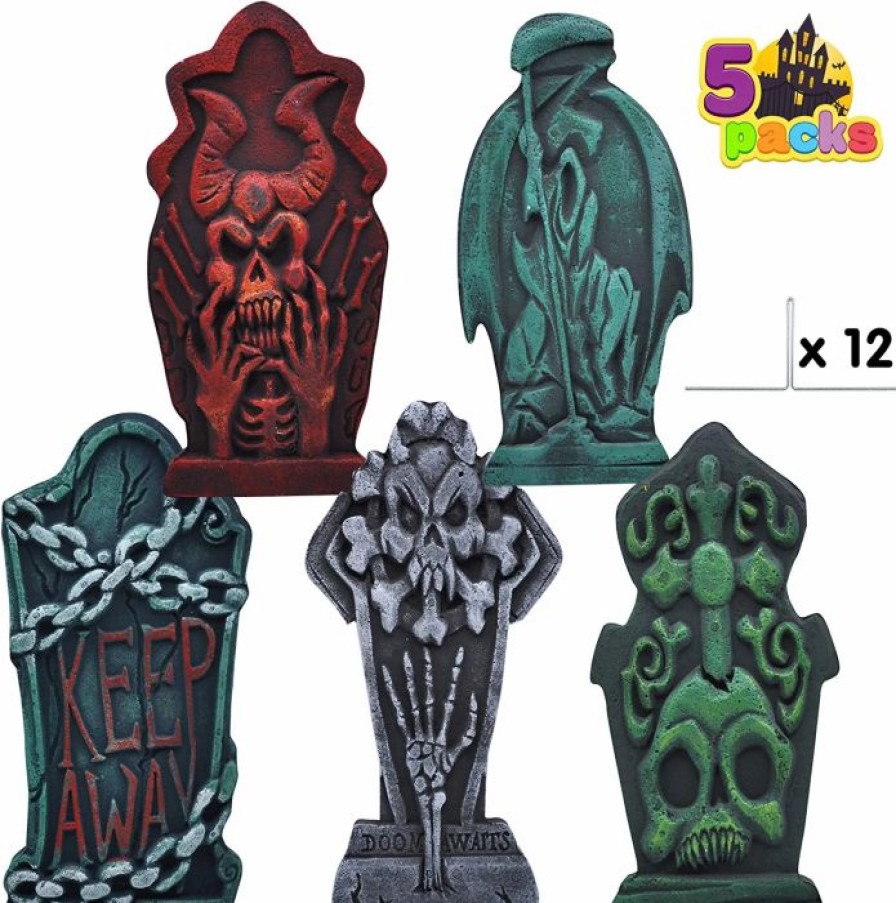 Halloween Outdoor Decor * | Joyin 5Pcs Halloween Foam Graveyard Tombstone 17In Halloween Decorations