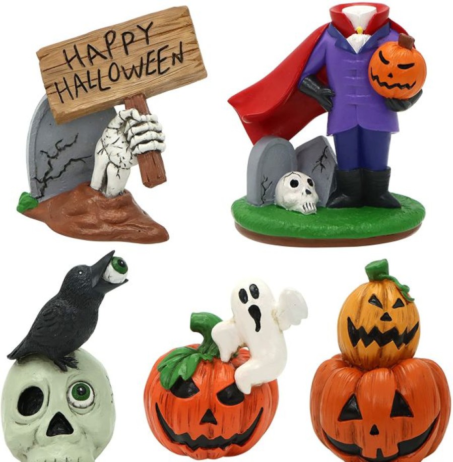 Halloween Indoor Decor * | Joyin 5Pcs Halloween Decoration Resin Miniature Figurines Halloween Decorations