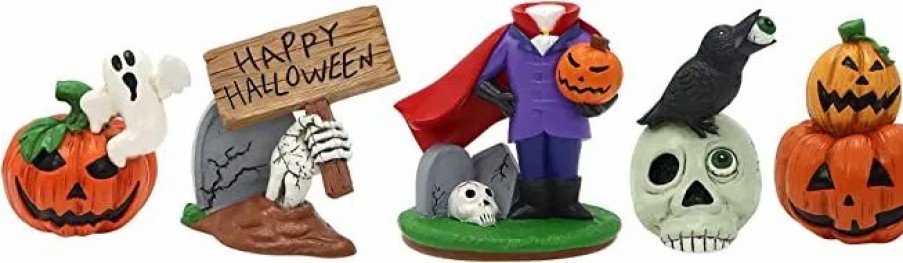 Halloween Indoor Decor * | Joyin 5Pcs Halloween Decoration Resin Miniature Figurines Halloween Decorations