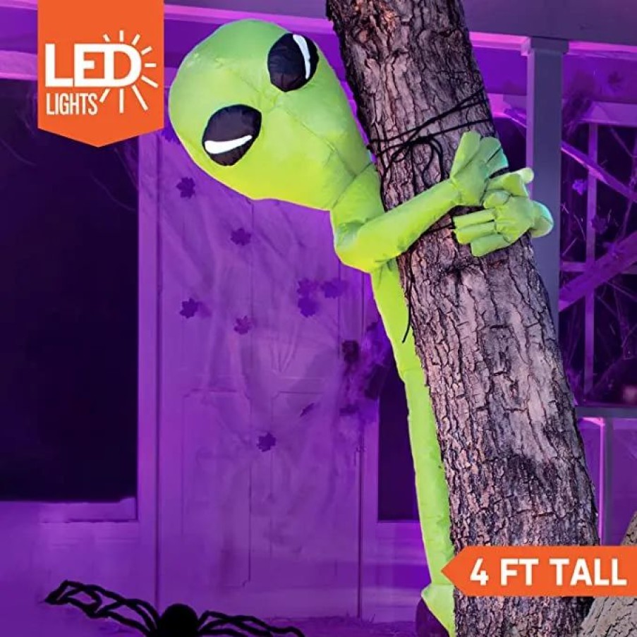 Halloween Inflatables * | Joiedomi 4Ft Inflatable Alien Tree Hugger Halloween Decoration Halloween Decorations