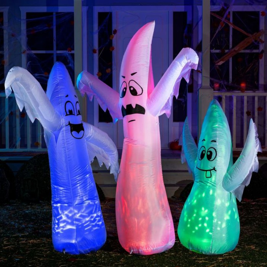 Halloween Inflatables * | Joiedomi 6Ft&5Ft&4Ft Halloween 3 In 1 Cute Ghosts Inflatable Halloween Decorations