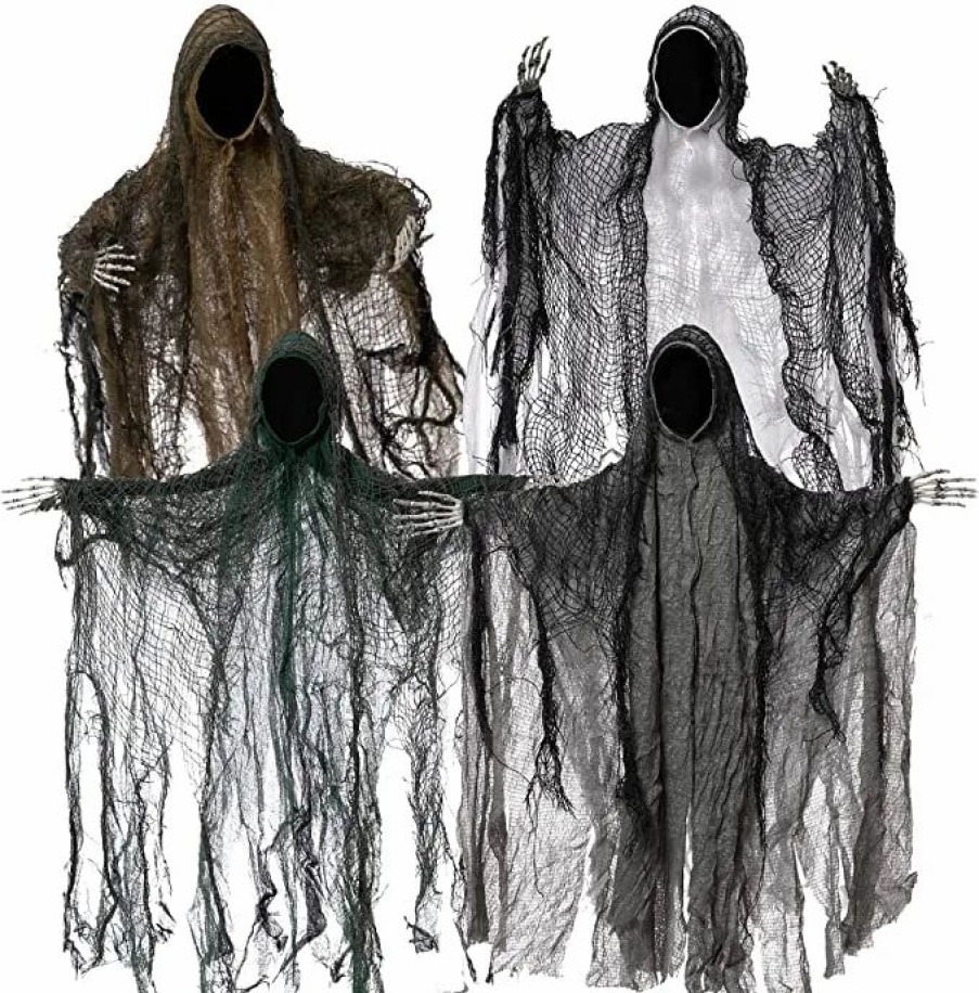 Hanging Decorations * | Joyin 4Pcs Faceless Grim Reapers 19In Halloween Decorations