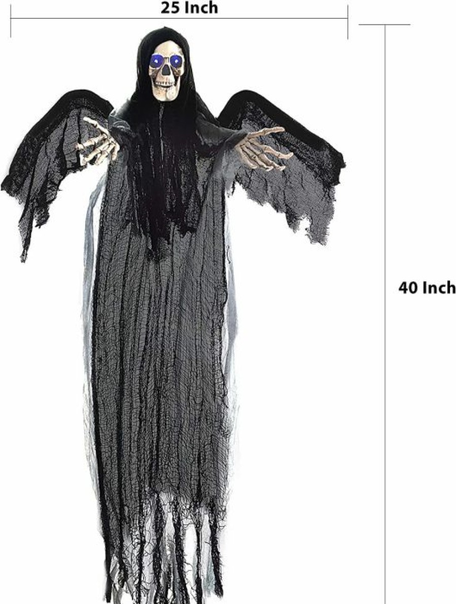 Spooky Scary Skeletons * | Joyin 2Pcs Flying Grim Reaper And Skeleton Pirate Decorations Halloween Decorations