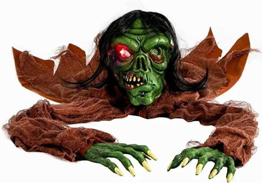 Halloween Outdoor Decor * | Joyin Animated Green Zombie Groundbreaker Halloween Decorations