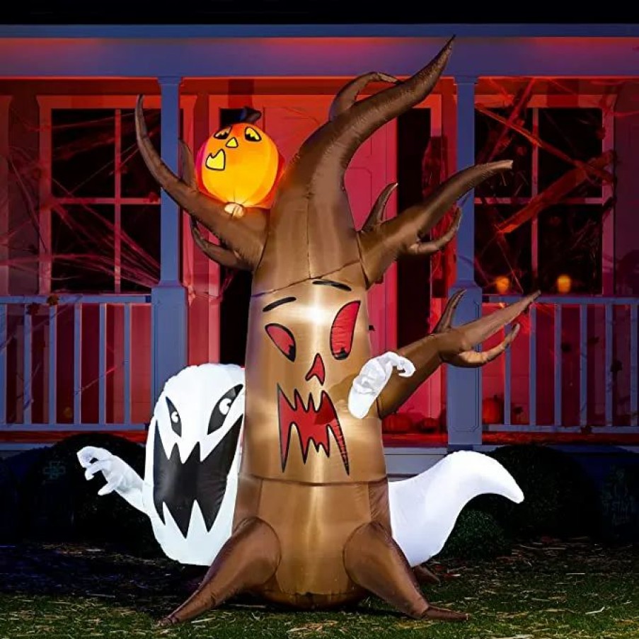 Halloween Inflatables * | Joiedomi 8Ft Halloween Scary Tree With A Ghost Through Halloween Decorations