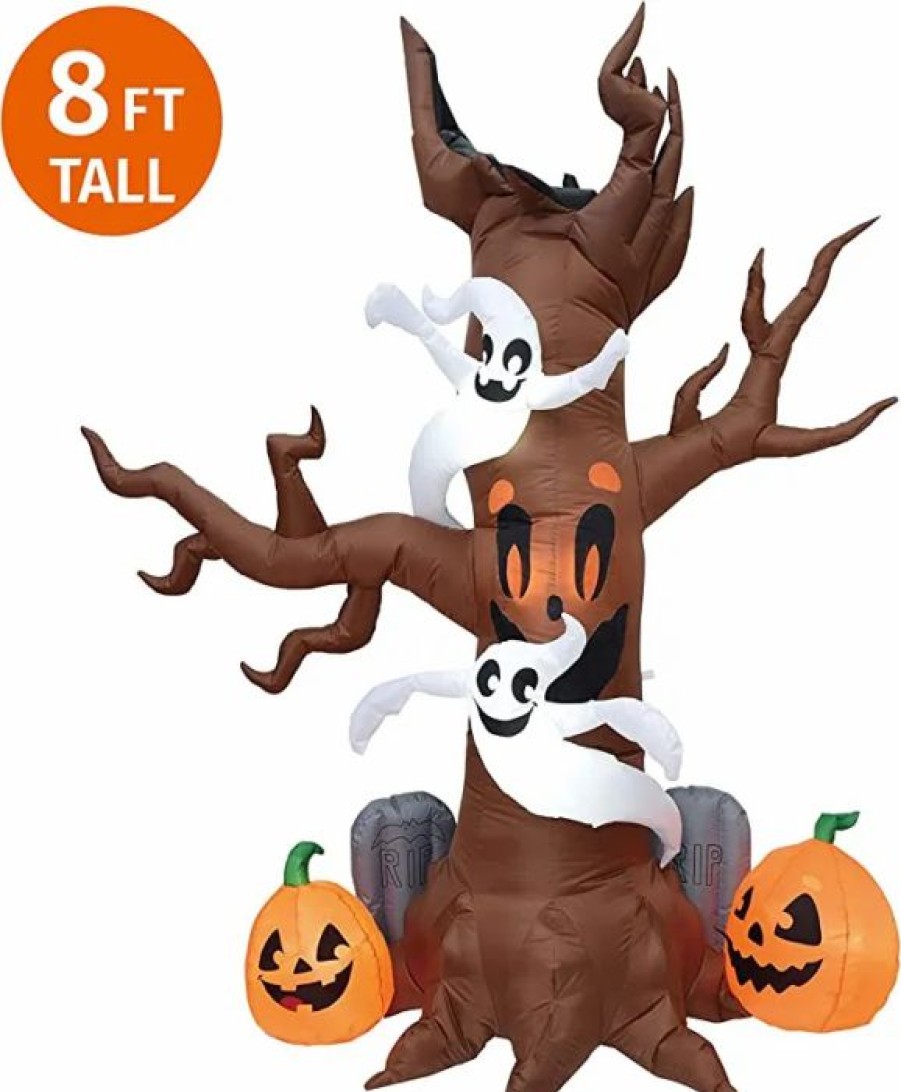 Halloween Inflatables * | Joiedomi 8Ft Inflatable Scary Tree With Ghost And Pumpkin Decoration. Halloween Decorations