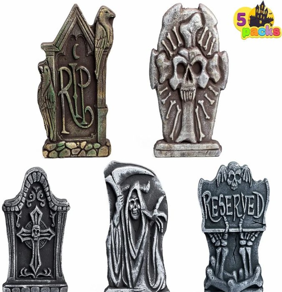 Halloween Outdoor Decor * | Joyin 5 Pcs Foam Tombstone (Reserved) Halloween Decorations