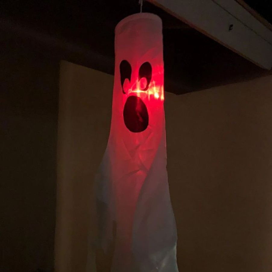 Hanging Decorations * | Joyin Halloween Ghost Windsock With Color Changing Light 43In Halloween Decorations