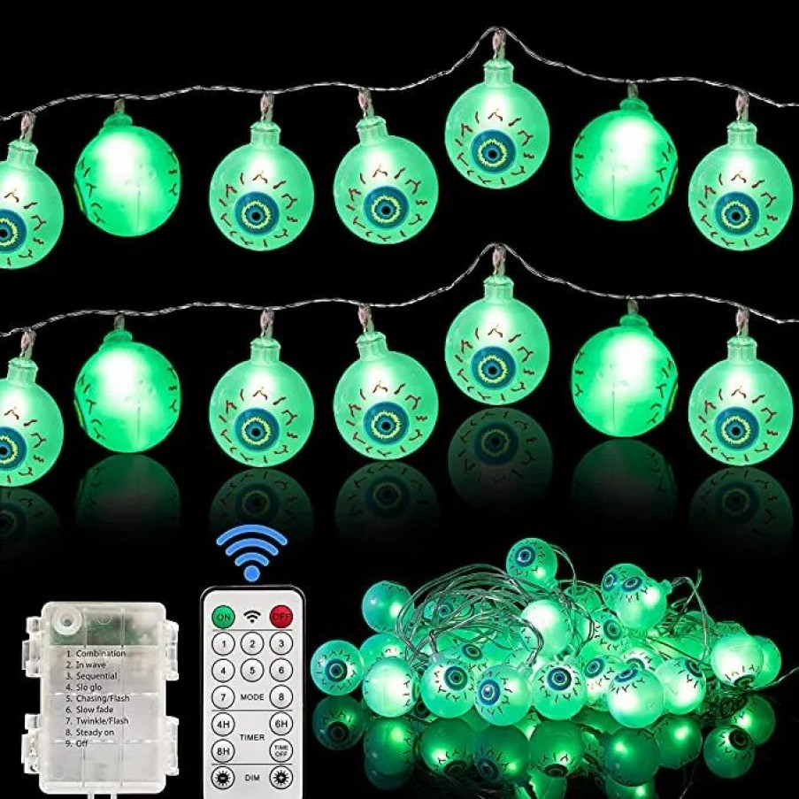 Halloween Lights * | Joiedomi Halloween Eyeball String Lights 20.6Ft Halloween Decorations