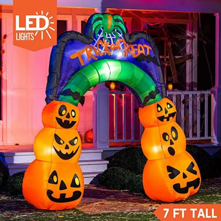 Halloween Inflatables * | Joiedomi 7Ft Halloween Inflatable Pumpkin Arch Halloween Decorations