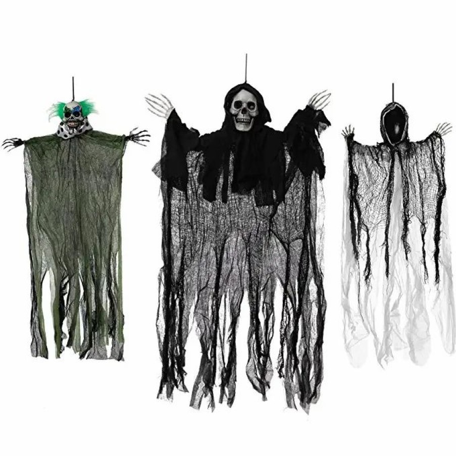 Hanging Decorations * | Joyin 3Pcs Hanging Clown, Ghost And Grim Reaper Halloween Decorations